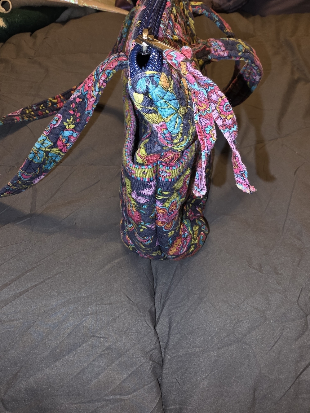 Floral Quilted Stephanie Dawn Tote Bag - French Quarter Pattern - Picture 6 of 10